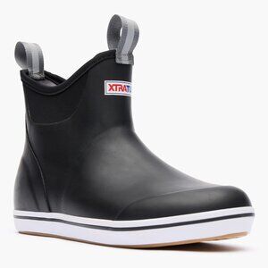 XTRATUF Men's 6" Ankle Deck Boot Waterproof Slip-Resistant Black Size 10